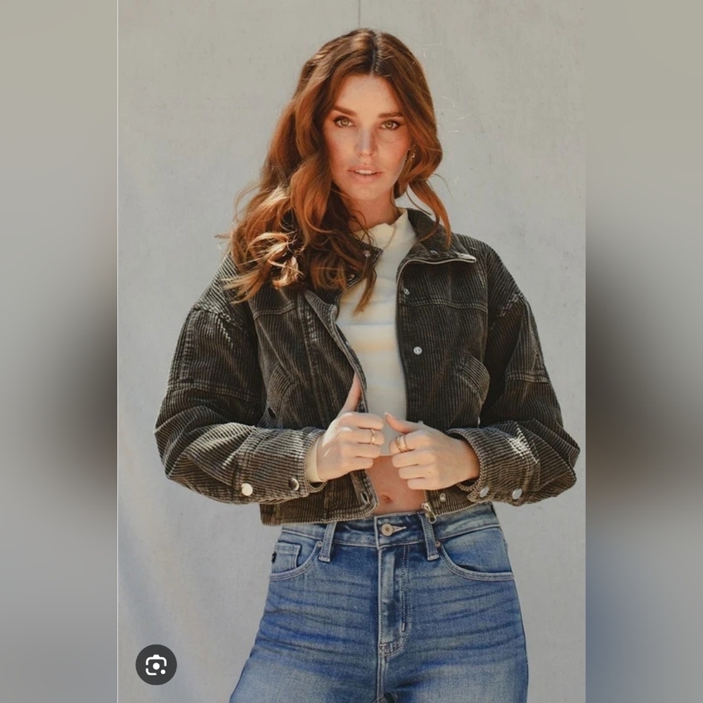 KanCan Olive Corduroy Jacket